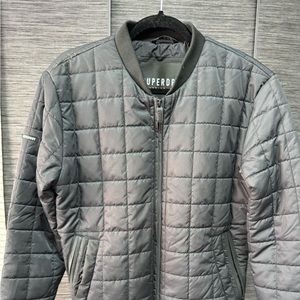 Superdry Unisex Quilted Bomber Jacket Black Size Large.